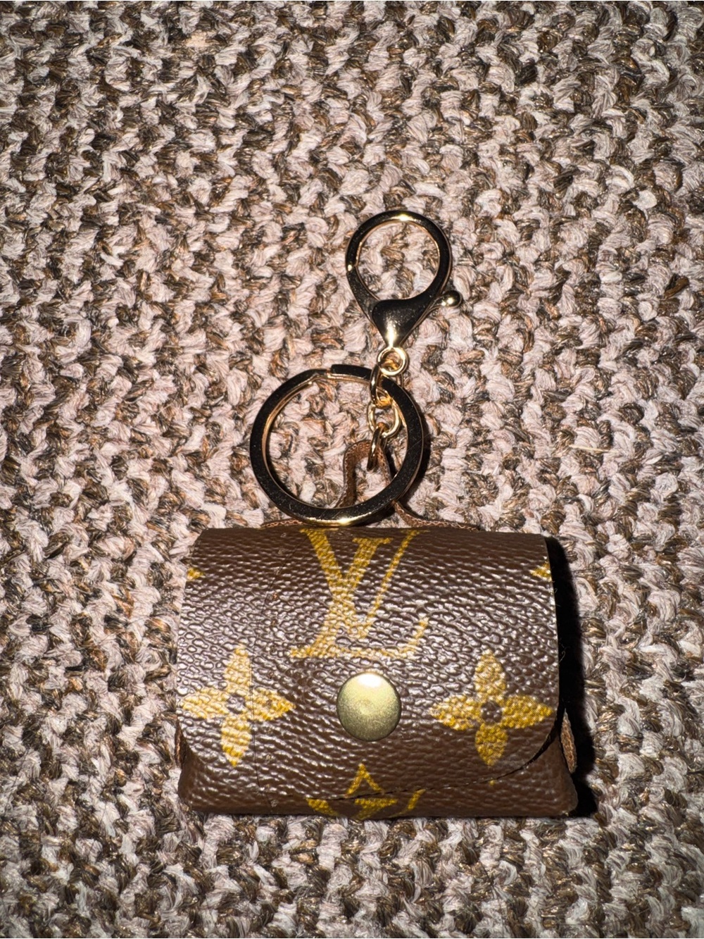 Upcycled LV AirPod Holder